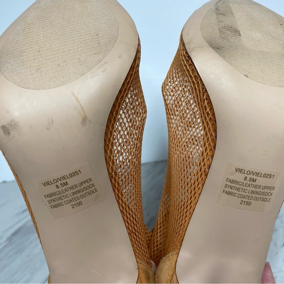 Steve Madden Vielo Orange Fish Net Pointy Toe Heeled Bootie 8 1/2 M - Picture 13 of 16